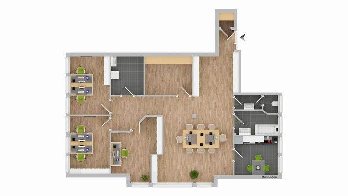 Büro-Grundriss Übersicht