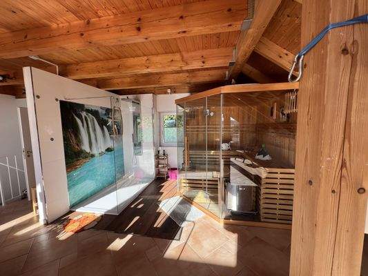 Ansicht Obergeschoss Saune mit Dusche