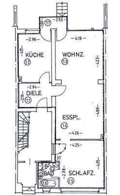 Grundriss EG (heute Dusche statt Wanne)