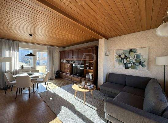 Großzügiges Wohnzimmer KI-Staging