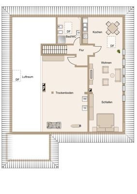 Atelierwohnung unter der Fledermausgaube
