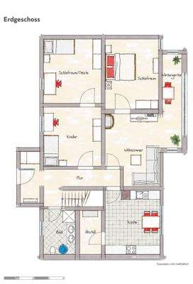 Grundriss Erdgeschoss, beispielhaft