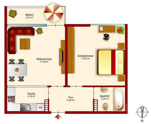 Grundriss der Wohnung