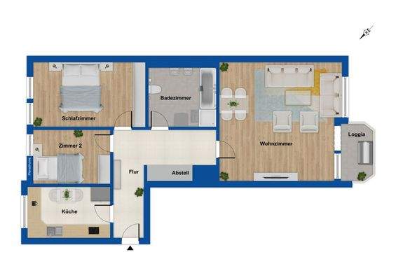 Grundriss Wohnung - 1. OG