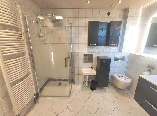 Whg. 1: Bad mit Badewanne, Dusche und Waschmaschinenanschluss Bild 2