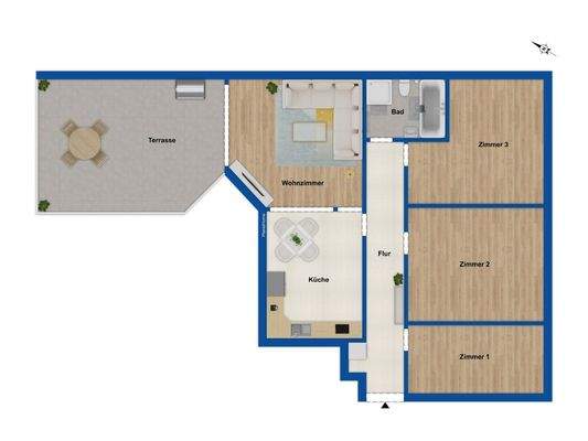 Grundriss Dachgeschosswohnung