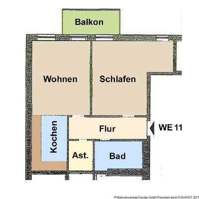Grundriss - Schöne und moderne 2-Raum Wohnung mit