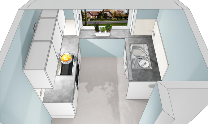 Küche Vogelperspektive