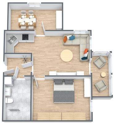 3D-Grundriss, barrierearm