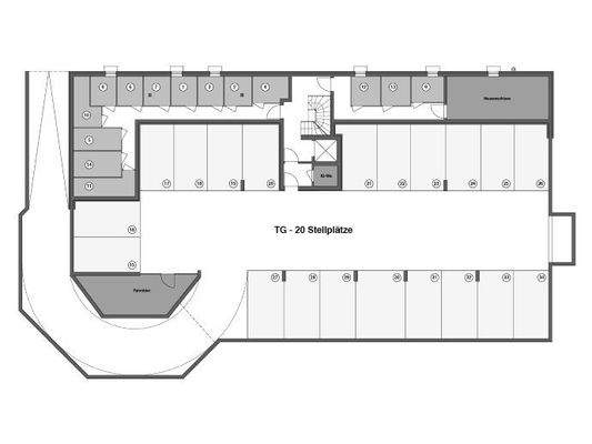 Geschossübersicht Tiefgarage mit Keller