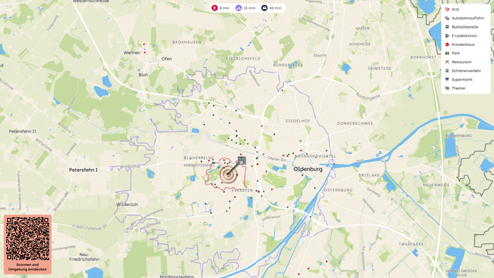 Interaktiver Lageplan auf HI-Website