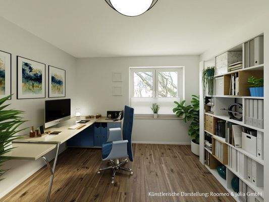 Büro mit digitaler Visualisierung