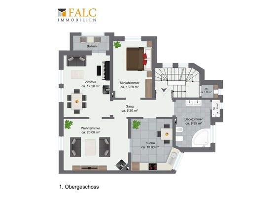 Grundriss Wohnung 1.OG