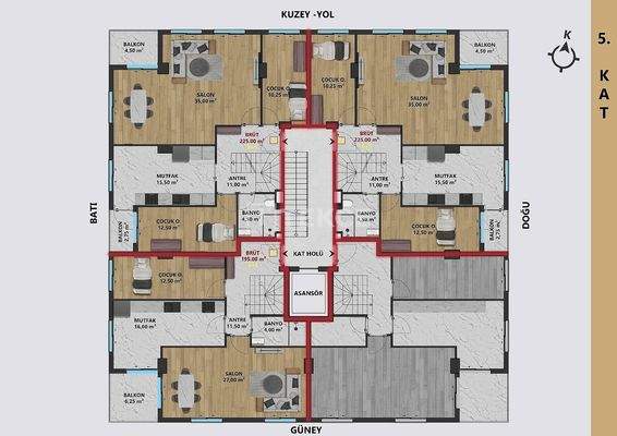 Apartments with Indoor and Outdoor Parking in Antalya