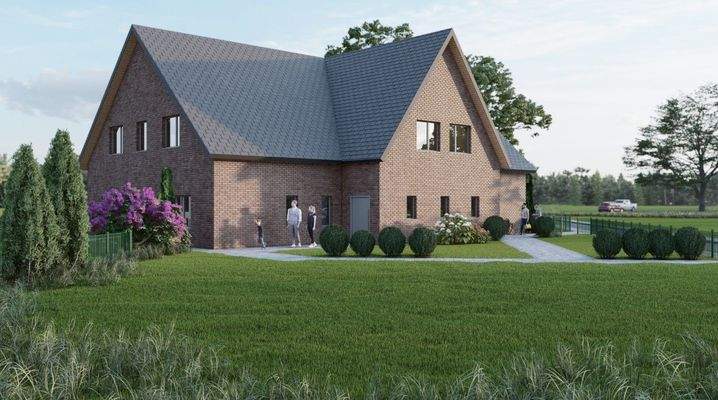 Unverbindliche Visualisierung. Nebengebäude nicht oder nur schematisch dargestellt.