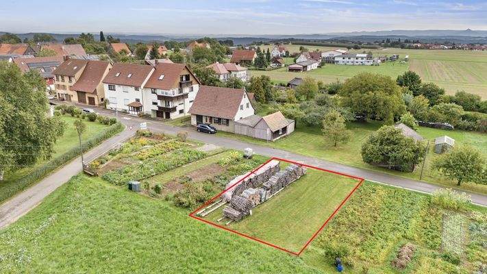 Draufsicht Objekt + Gartengrundstück