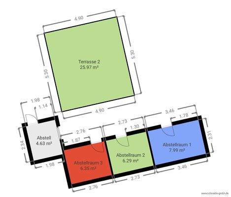 Terrasse und Abstellräume