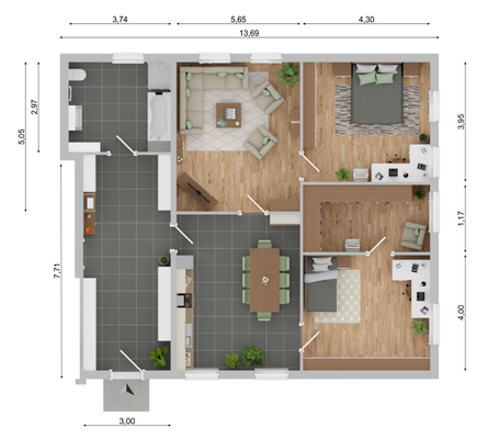 Grundriss Einliegerwohnung