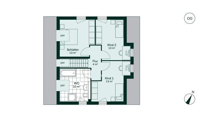 Komfortables Obergeschoss
