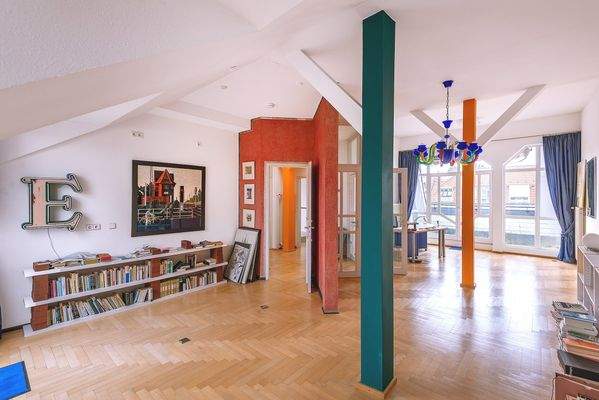 Wohnen und Arbeiten, Blick zur DG-Terrasse WE29