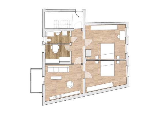 Grundriss DG links, visualisiert