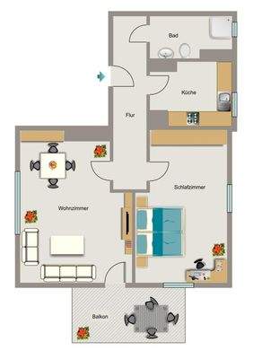 Grundriss der Wohnung