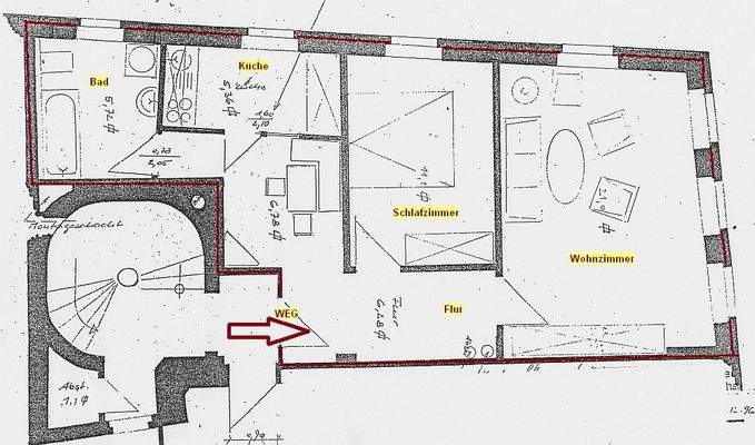 Grundriss 2 RWE 1.OG, 2.OG, 4.OG 