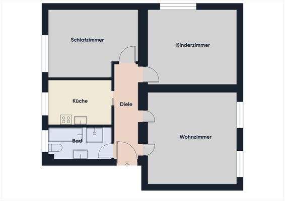 Schematischer Grundriss