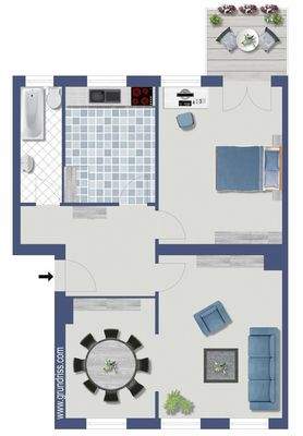 Grundriss Rubensstr. 57 WE024_gestaltet