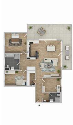 Grundriss mit Beispiel Möbeln