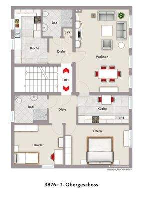 Grundriss 1. OG visualisiert 3876