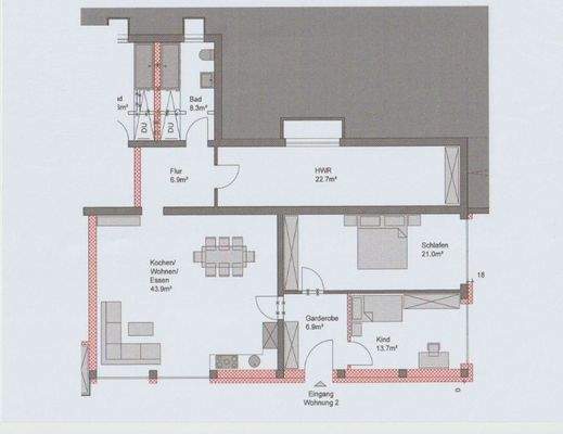 Grundriss Wohnung 2