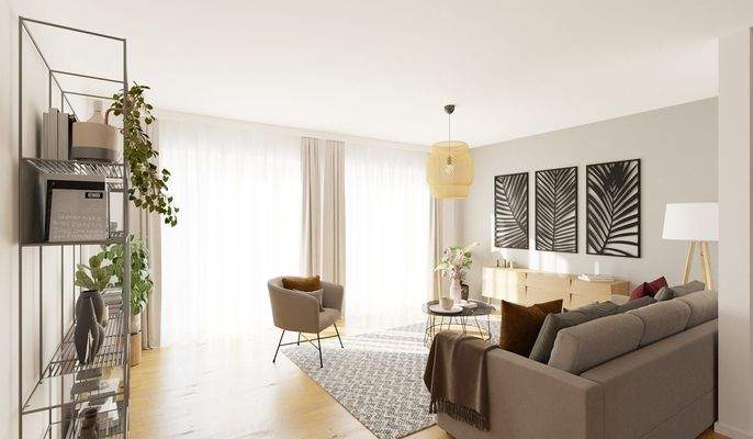 Im Wohnzimmer kommt die Familie zusammen