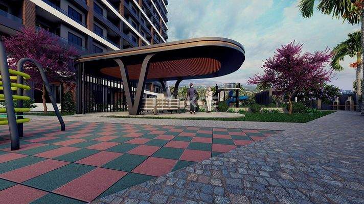 New Apartments in Mersin with a Pool and Modern Landscaping