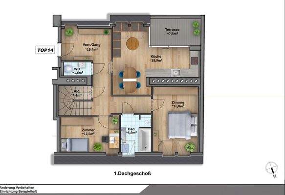 1. Dachgeschoss Alternativplan