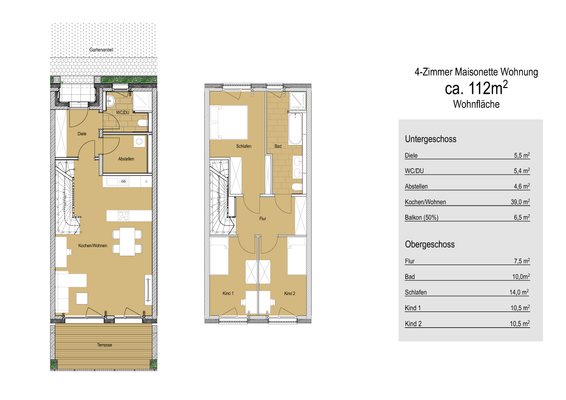 Grundriss Maisonette 