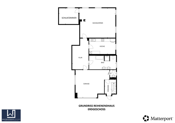 akt. Grundriss Reihenendhaus Erdgeschoss