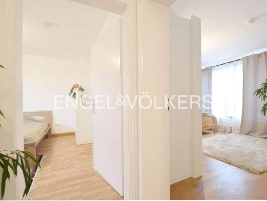 Blick in zwei Schlafzimmer