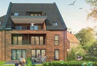 Gartenperspektive, Blick auf Penthouse