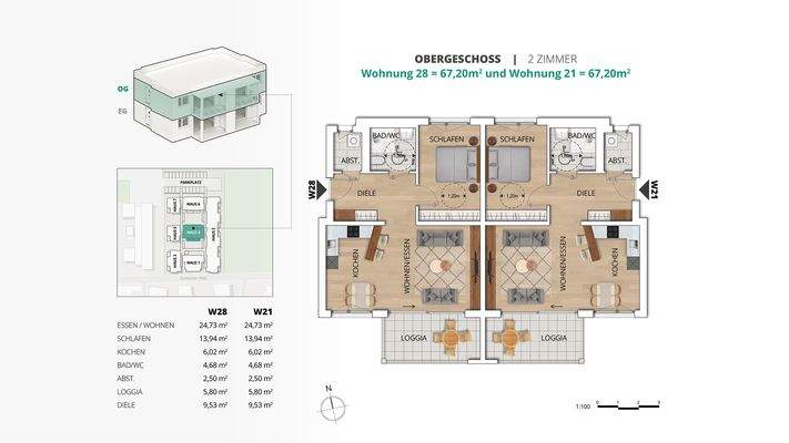 Grundriss Wohnung 28+21