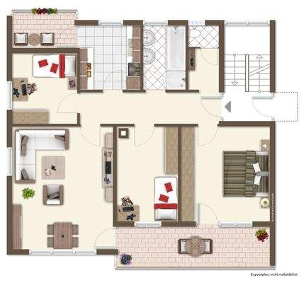Grundriss EG + OG Visualisierung