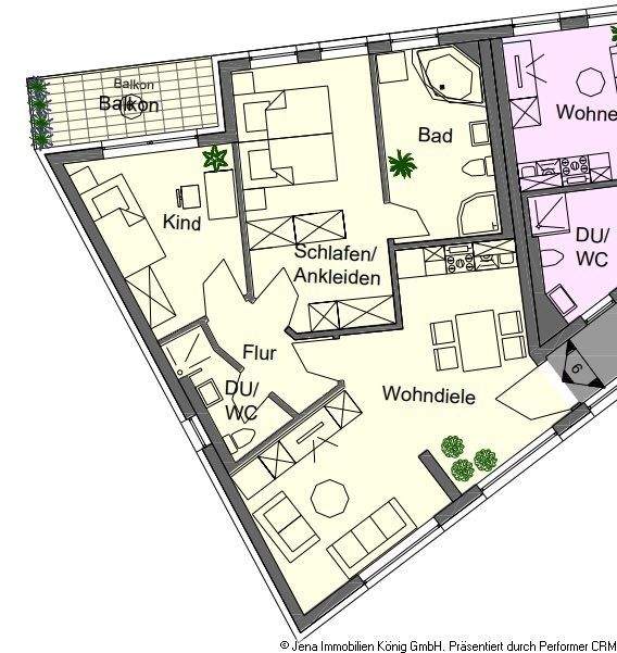 Moderne Dreiraumwohnung mit Balkon in hervorragender Lage - Photo 2