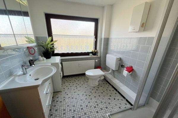 Das Badezimmer mit WM-Anschluss