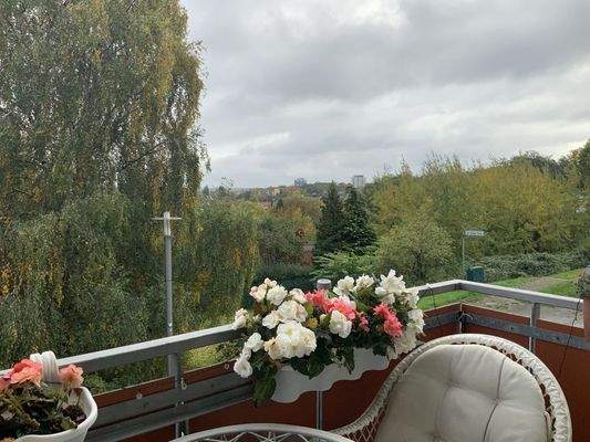 Blick vom Balkon im Wohnzimmer