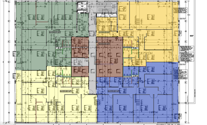 Grundriss farblich unterlegt