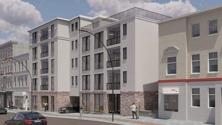 Vorderhaus Wohnungen und Gewerbeflächen