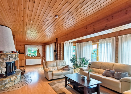 Wohnzimmer mit Kamin