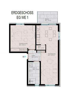 Grundriss WE 1 Erdgeschoss