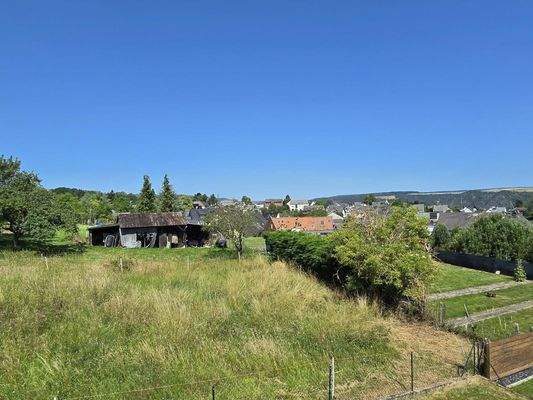 Blick vom Haus Richtung Garten