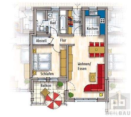 Grundrissplan Haus E W8 im 2. Obergeschoss